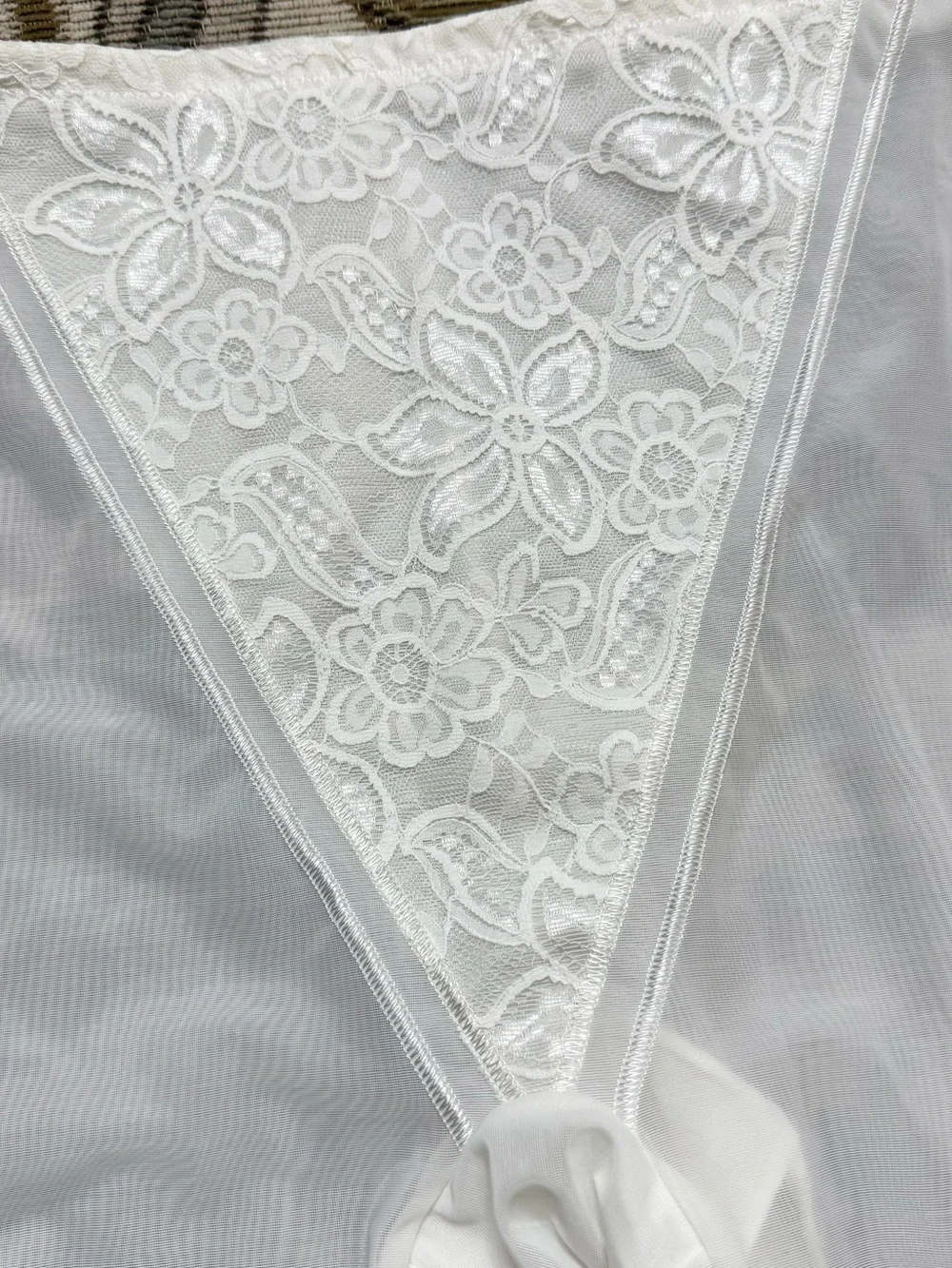 Bali Vintage Girdle Shorts Shapewear White Lace High Waist L Large XL 31/32